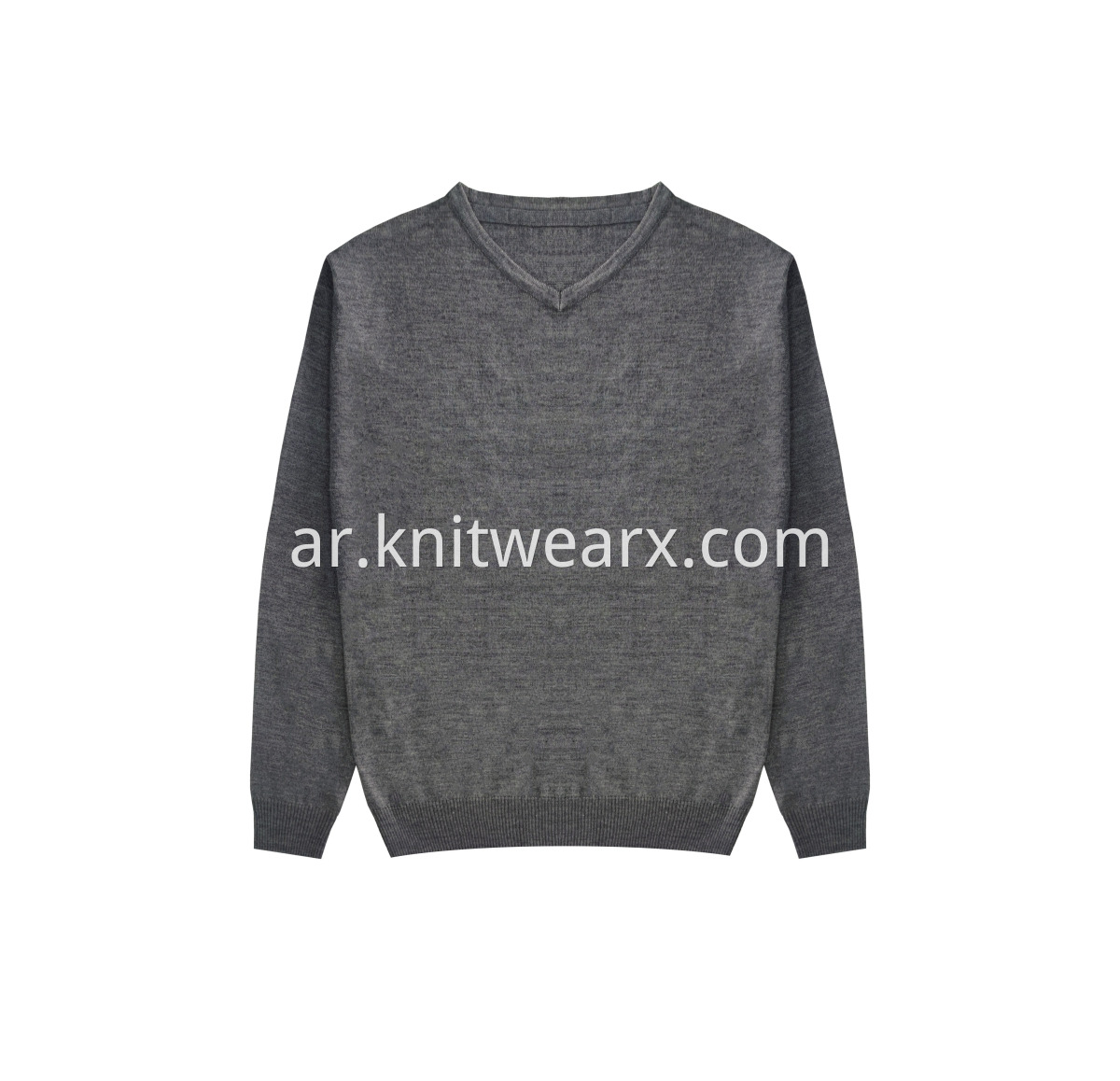 Men's Knitted V-neck Wool Acrylic Pullover